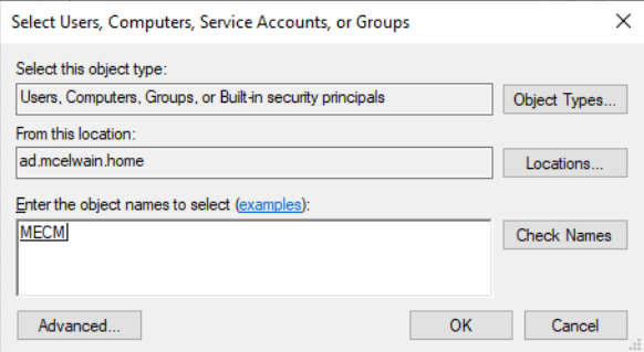 Adding primary server computer account
